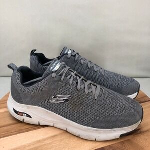 Skechers Arch Fit Mens Gray Mesh Athletic Running Shoes Size 13 Cushioned